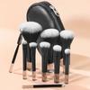 10Pcs Mini Makeup Brush Set, Crystal Handle Portable Foundation & Eyeshadow Brushes with Pouch