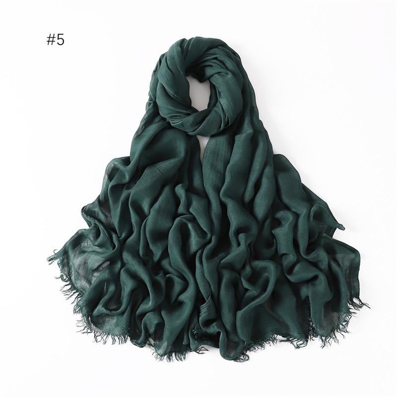 Big Size Plain Fringe 100% Cotton Viscose Hijab Scarf High Quality Wraps And Shawls Pashmina Musulman Headband Islamic Turban