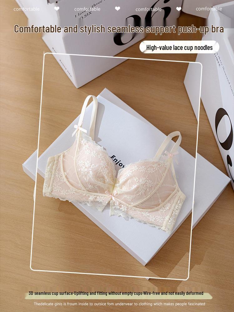 Seamless Push-Up Lace Bra for Small Busts – Soft Lift, No Empty Cups, Wire-Free Support