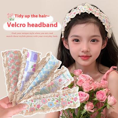Children'S Magic Hair Hoops Flower Hairband Makeup Diy Kids Accessories Stickers Bangs Paste Posts Hair Decor Crushed Style