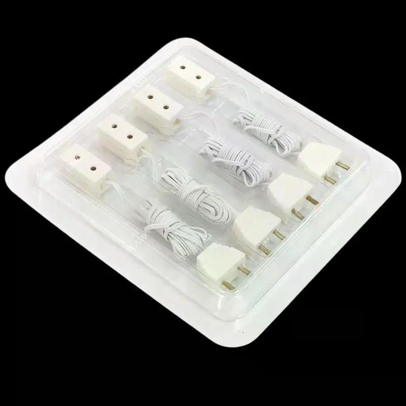1/12 Dollhouse Mini Lighting Accessories 4Pcs Transformer Socket Wire Kit Model Home Decor Pretend Play Toys for Kids