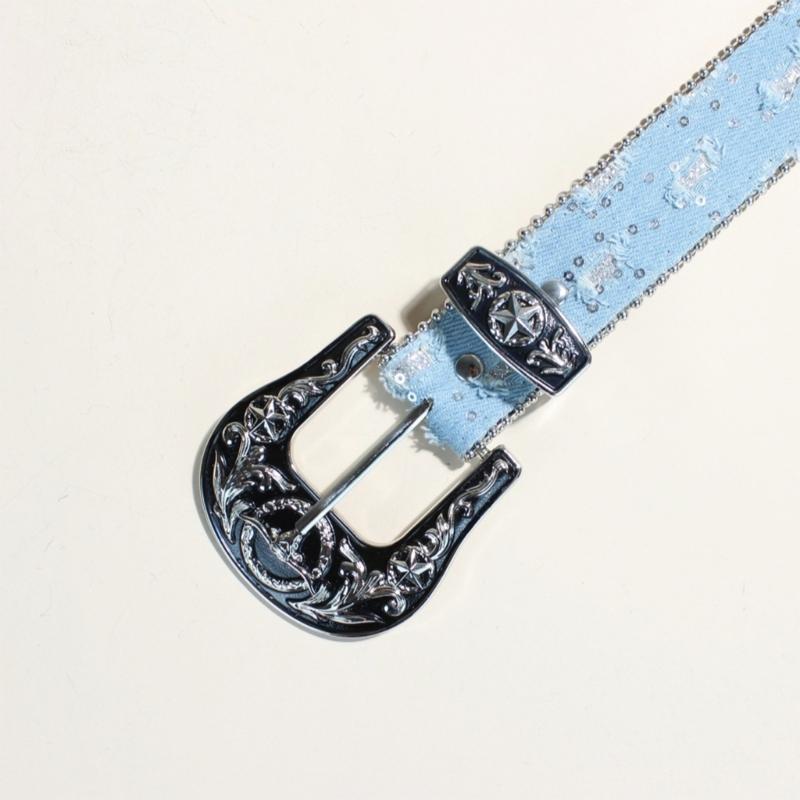 Cintura da Donna Punk Rock Edgy per Jeans Fibbie Charms Pelle PU Cinturino Regolabile