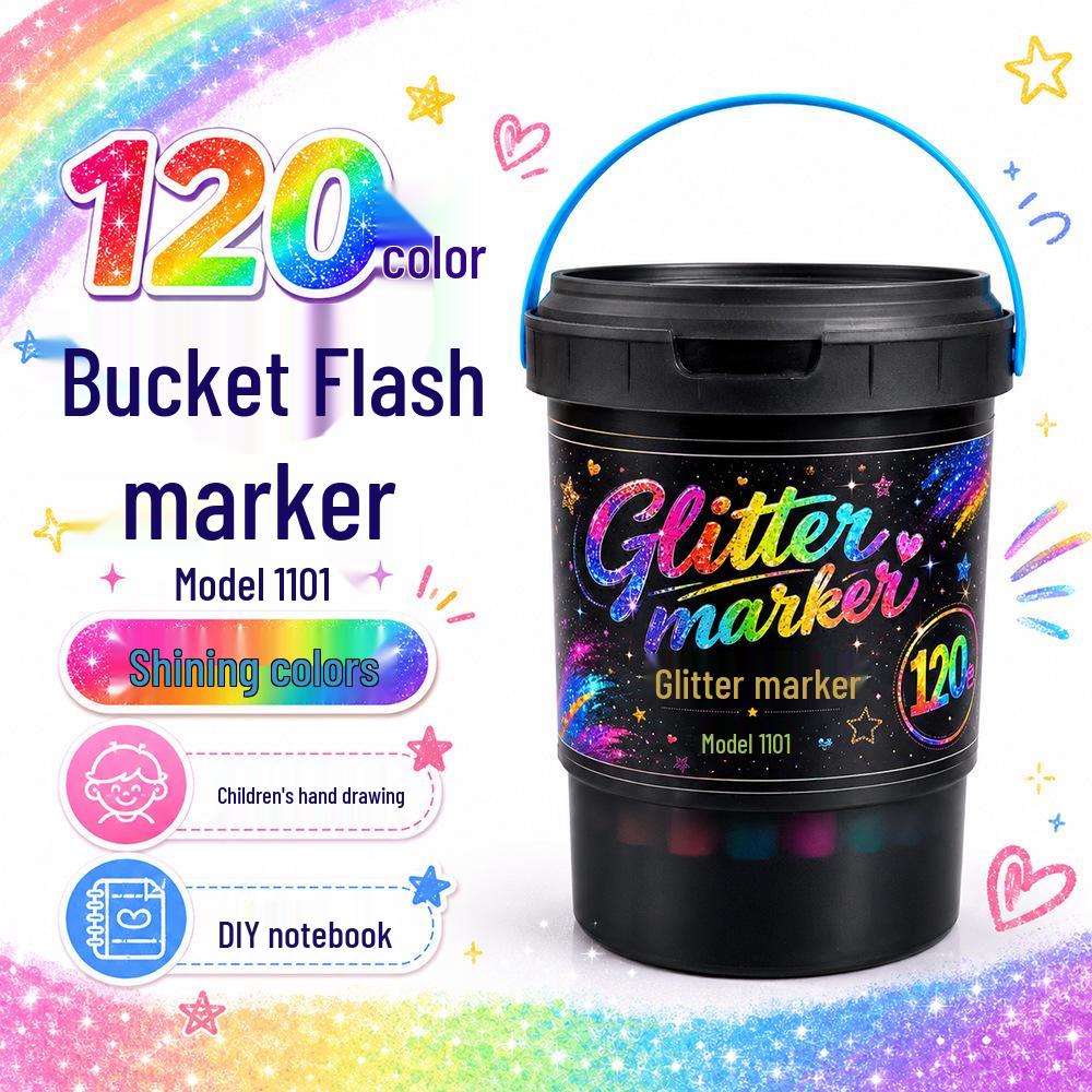 Washable Glitter Markers for Kids - Soft Tip Super Sparkle Colors for Art & School