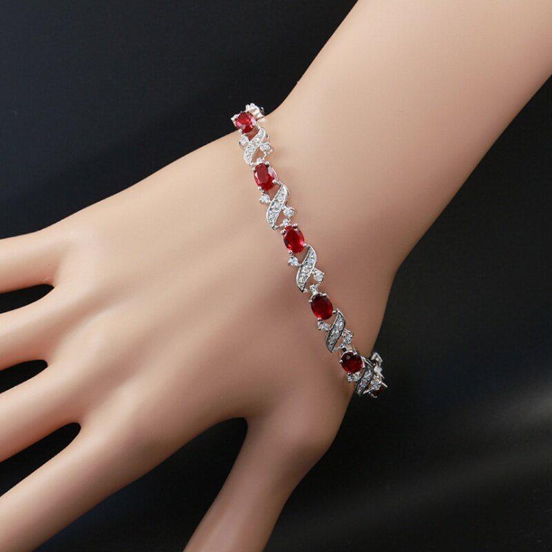 

Крестообразный красочный цирконовый браслет: Европейский и американский стиль с 7 вариантами цвета для женщин красный