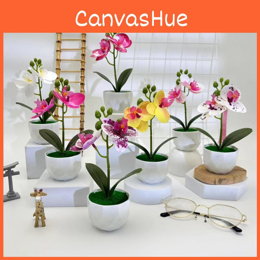 Pot Artificial Phalaenopsis Flower Bonsai For Event Decoration Prop And Home