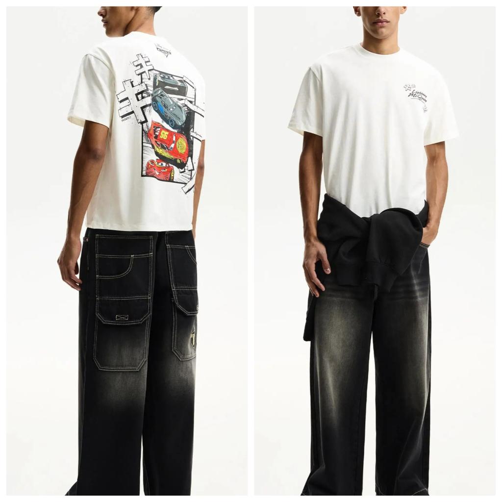 Lightning McQueen 95 Tištěné tričko Pánské Dámské Ležérní Bavlna Oversized Y2k Krátký Rukáv Street Hip Hop Ženské Pánské Oblečení