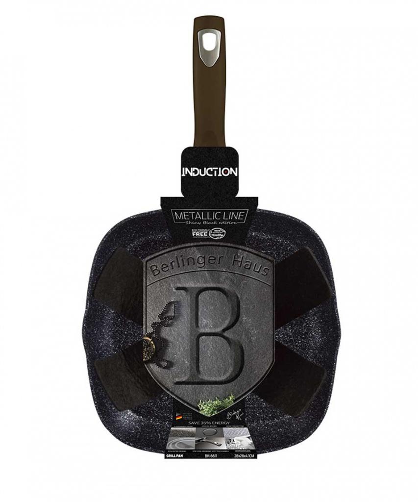 GRILL PAN 28cm BERLINGER HAUS BH-6611 SHINY BLACK