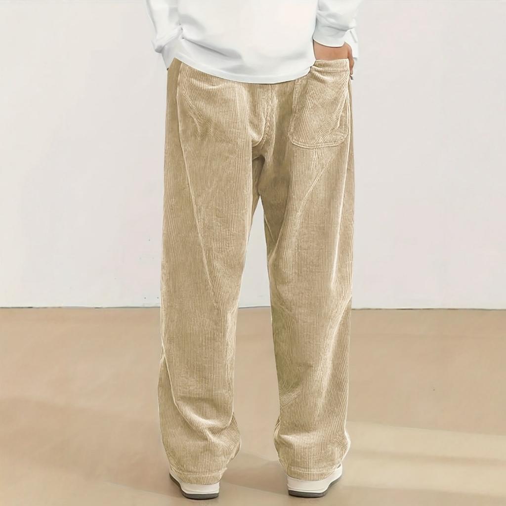 Pánské lehké fleecové kalhoty Light Core - Pohodlné a volné kalhoty s rovnými nohavicemi a středním pasem pro volný čas - se stahovací šňůrkou a kapsou - Sportovní - Měkké