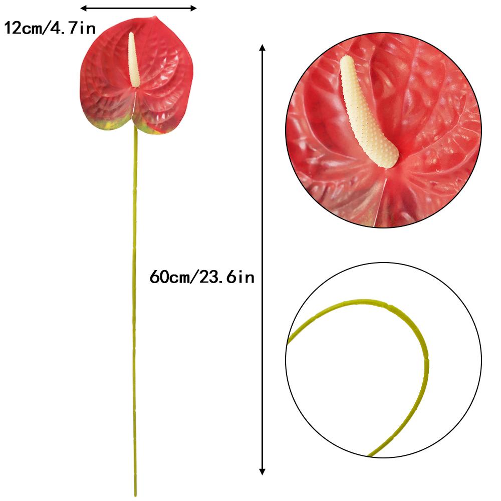 23,6-calowe Duże Sztuczne Kwiaty Lilia Anthurium do Domu Ślubu Wesela Festiwalu Imprezy Sklepu Dekoracja Dekoracja Domu