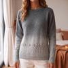 Women's Neck Color Long Sleeve Open Front Knit Cardigan Sweater with Embroidery
