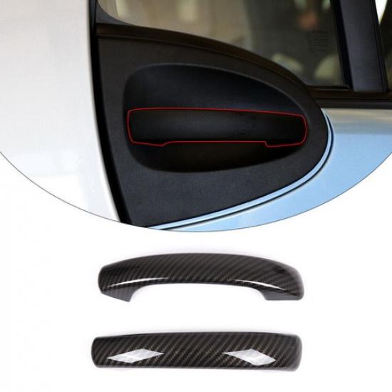 Car Side Door Handle Cover Trim For Smart ForTwo 2007-2015 Carbon Fiber ABS 2PCS