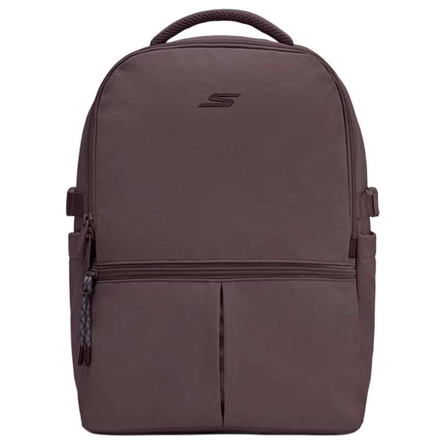 Skechers Classic Logo Fabric Backpack Unisex Backpack Cranberry Brown P325U010-05YB Bilberry Brown