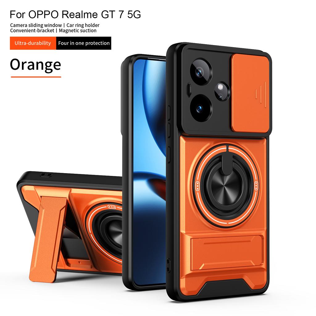 For Realme GT 7 Case Realme GT 7T Cover GT7 GT7T Phone Case Magsafe Magnetic Fold Holder Military Armor Camera Protection Cover