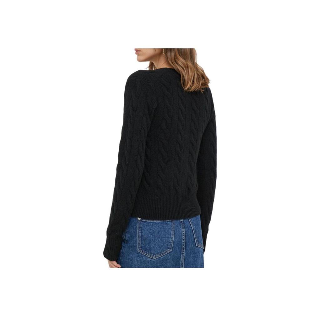 Polo Ralph Lauren Embroidered Pony Button Solid Color Sweater Women Sweater Black WMPOSWEN6820418-001