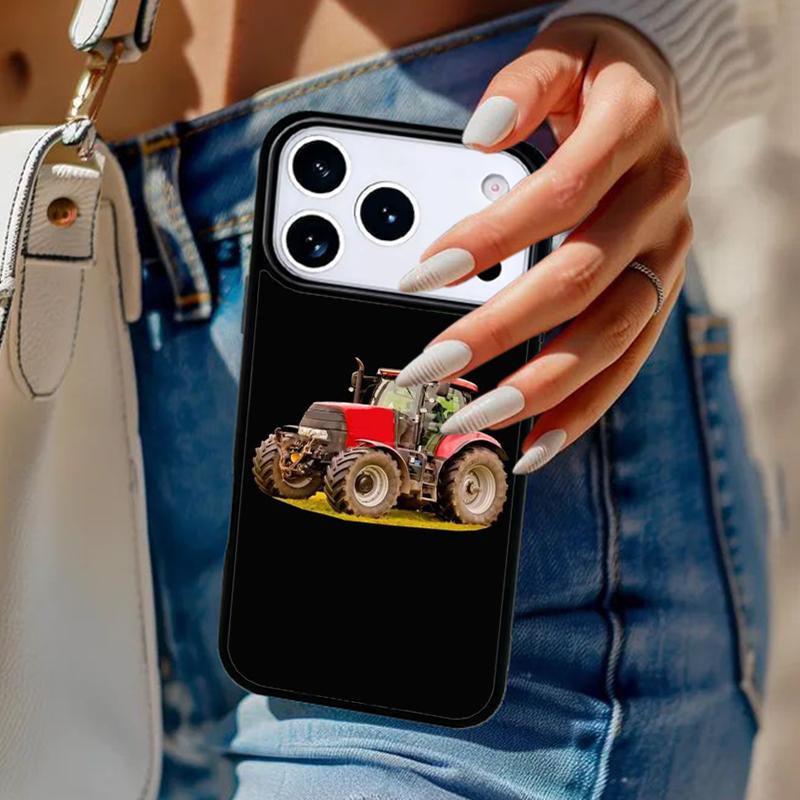Red Tractors Car Phone Case For iPhone 17 Air 14 15 13 12 Max Cover For Apple 16e 11 Pro Max Plus Coque