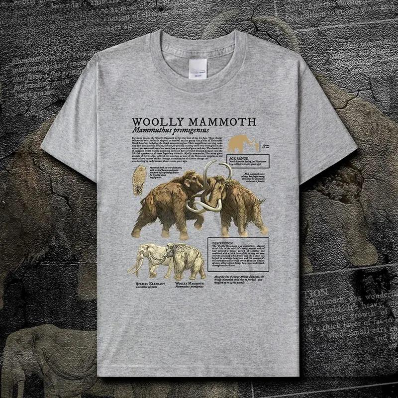 Mammoth Animal Illustration Natural Science Creative TShirt Cotton ONeck Short Sleeve Mens T Shirt New Size S3XL