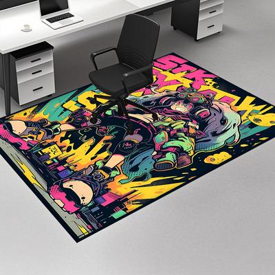 1pc Anime Cartoon Design Office Carpet Non Slip Rug for Home Decor, Living Room, Bedroom, Game Room & Dormitory Perfect