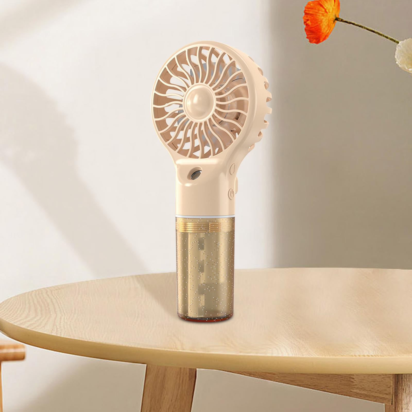 

Компактный перезаряжаемый портативный вентилятор охлаждения с функцией распыления тумана жёлтый