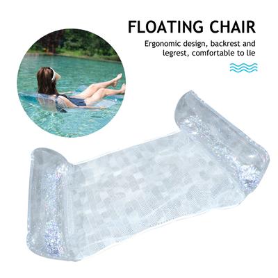 Water Hammock Recliner Portable Inflatable Floating Swimming Mattress Foldable with Sequins Swimming Pool Party Toy