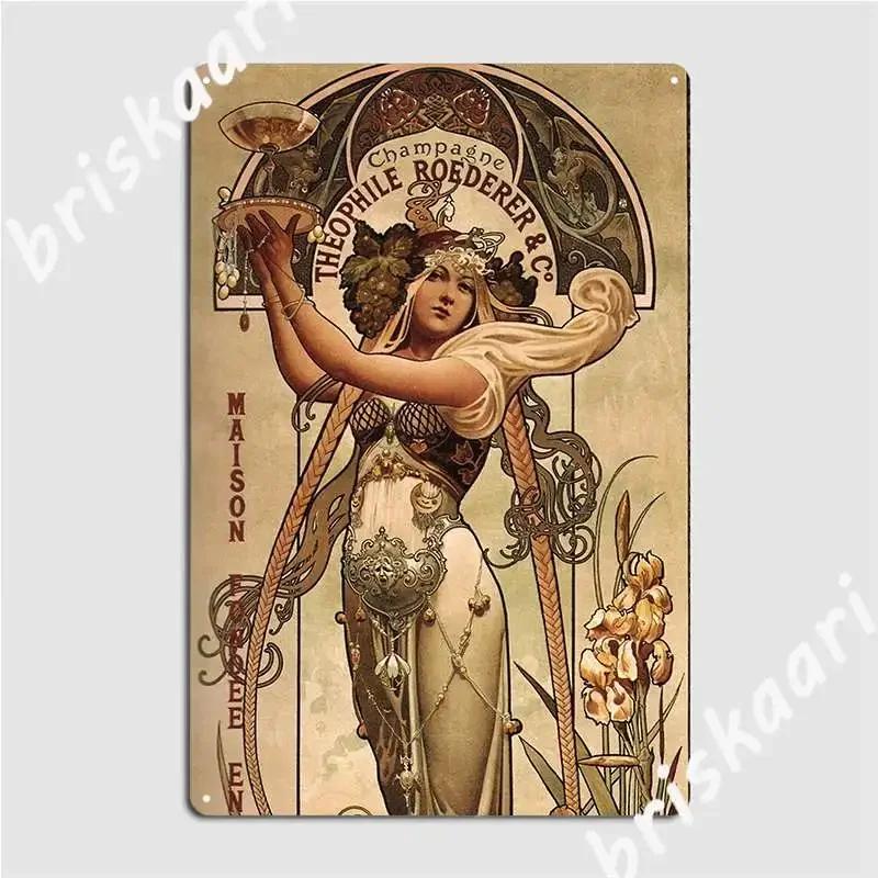 Champagne Theophile Roederer Andamp Co Poster Metal Plaque Poster Retro Club Wall Cave Printed Cave Tin Sign Poster 20X30CM