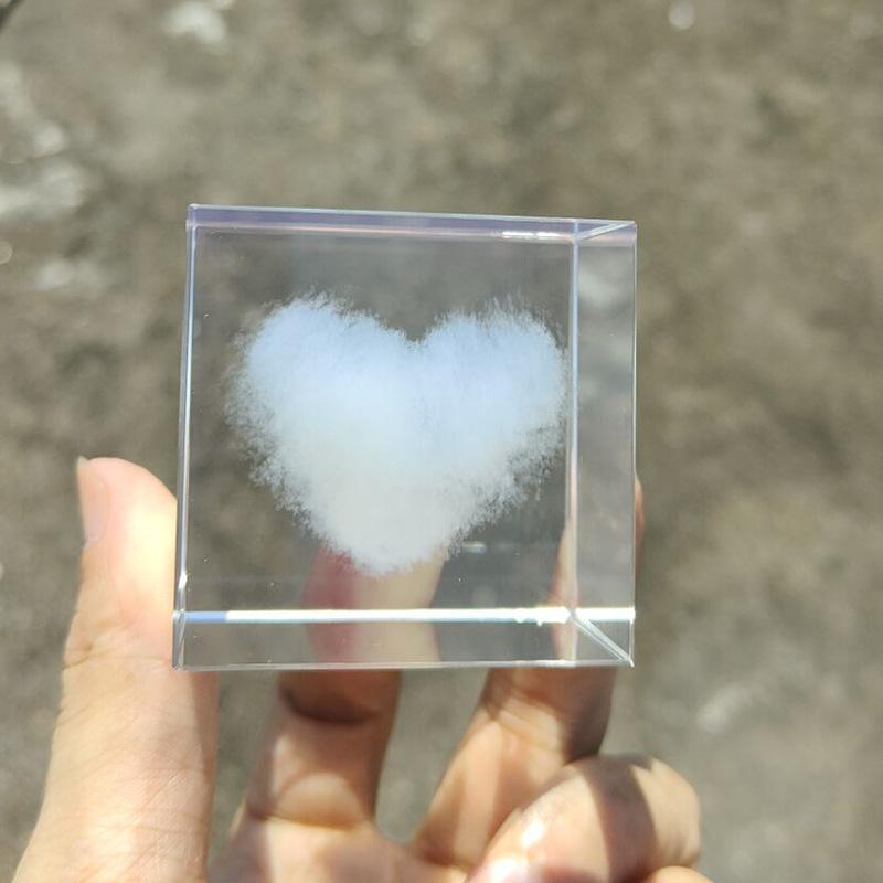 Crystal Transparent Glass Stone Carved Clouds Dandelion Rain Sun Love White Embryo Decoration. Best Choice for Gift Giving
