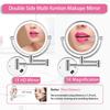 Wall-mounted Lighted Makeup Mirror, 8-inch Double-sided 1x and 5x Magnification, for Bathroom Use, 11-inch Extendable Arm, 360° Rotation