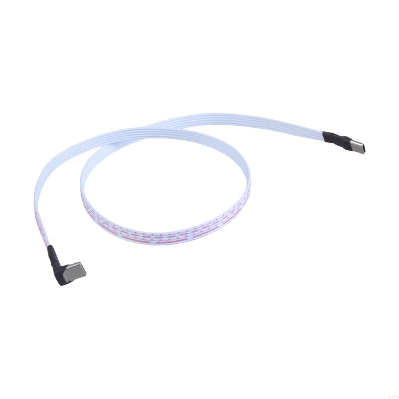 Type C to USB-C Slim 90 Angled Adapter Cable Power Bank Flexible Cable FPC PD Charging Data Cable Type-C Bend Flat Silicone Wire