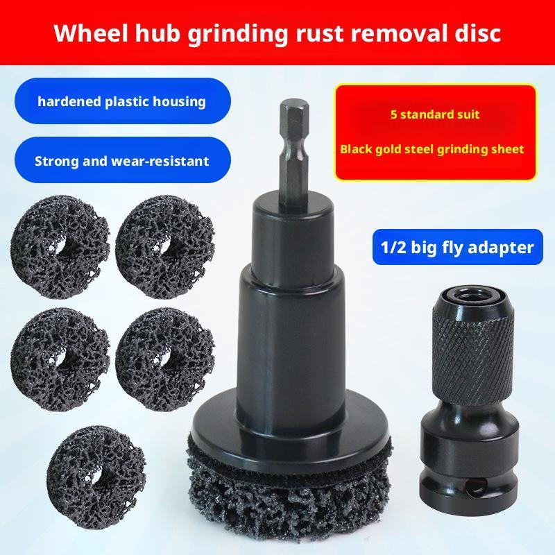 Car Wheel Hub Grinding Brush Brake Disc Rust Grinding Removal Tool Brake Grinding Cleaner Kit Rust Remover Polishing Kit