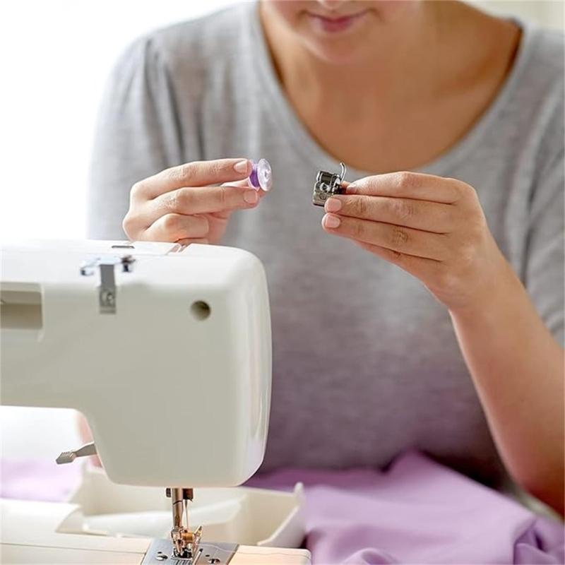 10Pcs Clear Plastic Sewing Bobbins Empty Thread Bobbins Spool Inserts for Thread Management Sewing Machine Accessories