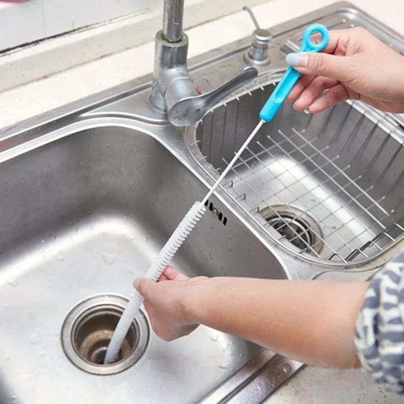 71cm Flexible Sink Overflow Drain Unblocker Clean Brush Cleaner Kitchen Bathroom Tools Cleaning Brush Supplies