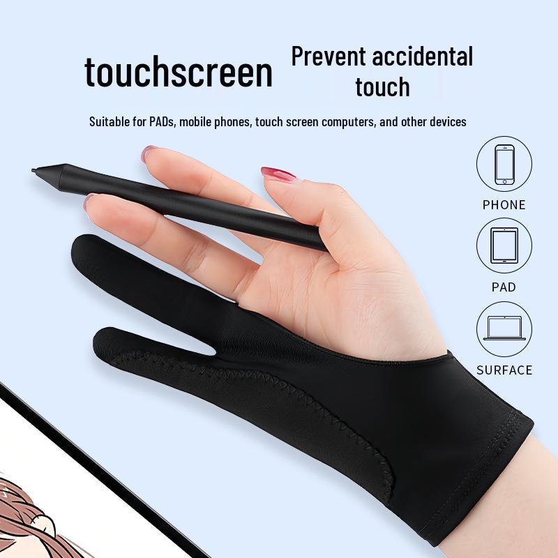 Anti-Fouling Two-Finger Painting Gloves with Screen Touch and Breathable Sweatproof Spandex