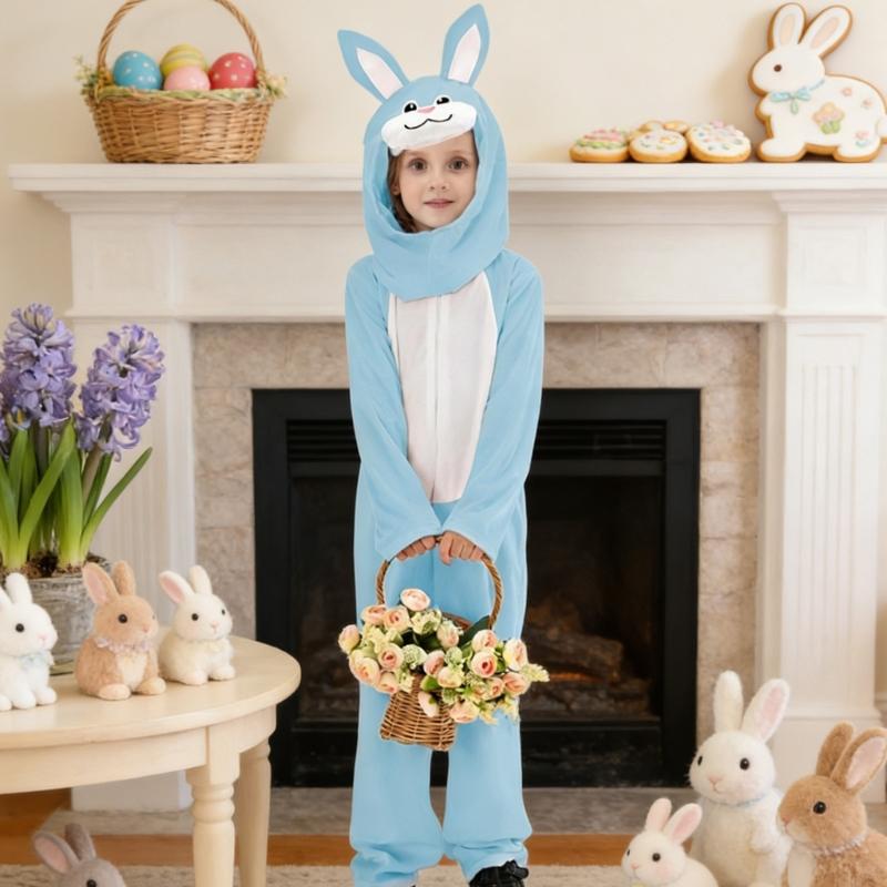 Osterhasen-Outfit für Kinder Weiches Polyester Ausführungskleidung Mit Halsaccessoire Für Bühnenauftritte Und Feiern