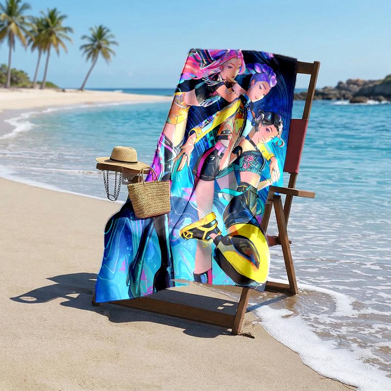 Kpop Hunter Fashion Beach Towel: Ideal for Summer Adventures Soft, absorbent and quick drying suitable for swimming and bathing
