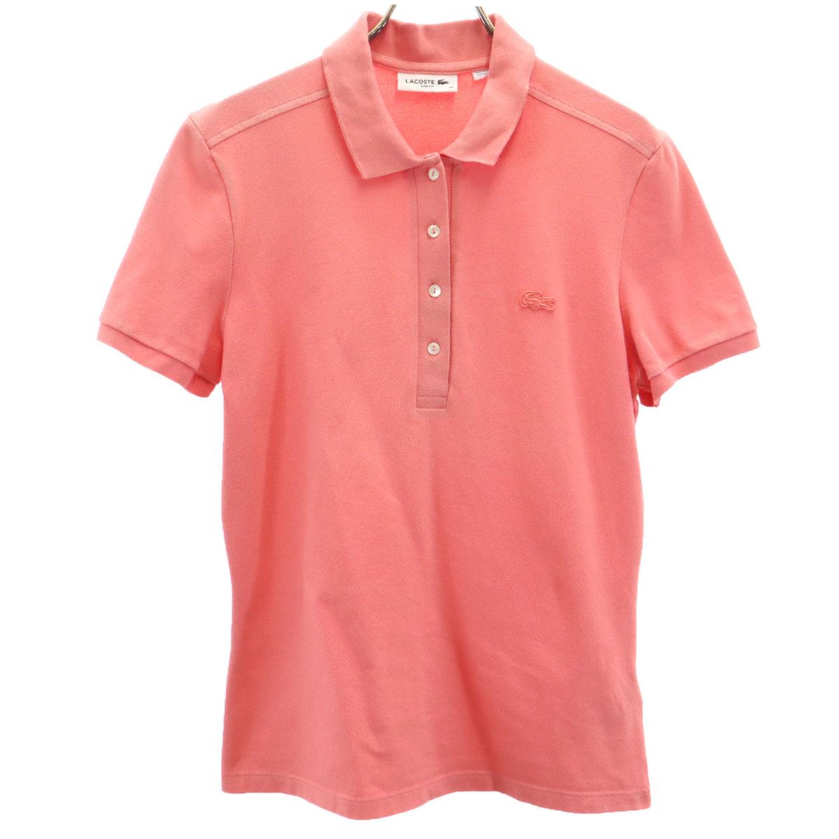 

LACOSTE Short sleeve Polo shirt 40 pink Fawn Women Used
