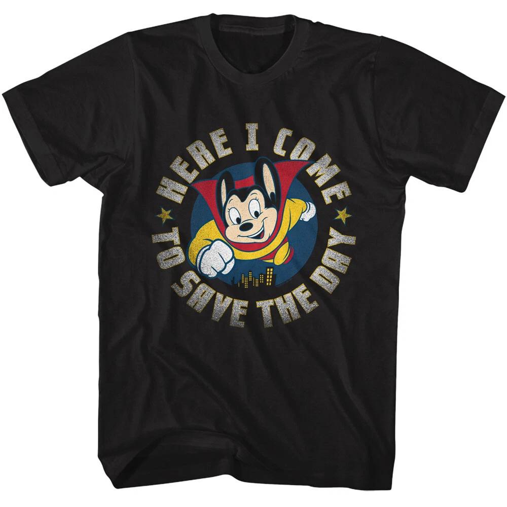 Mighty Mouse Cartoon Here I Come To Save The Day Men s T Shirt S