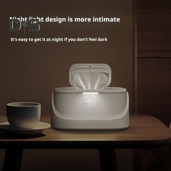 Wipes Warmer with Stainless Steel Top Heating 3 Adjustable Levels Indicator Light Constant Temperature Baby Wet Wipes Dispenser for Large Wipes Holds