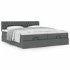 Maison Exclusive - Ottomanischer Bettrahmen mit dunkelgrauer Matratze 200x200cm Stoff