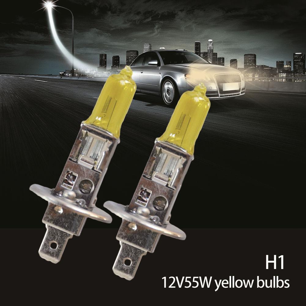 H1 55W 3000K Gelbe Halogenlampe Quarzglas Xenon Autoscheinwerfer Autolampe Autolicht Autoscheinwerfer