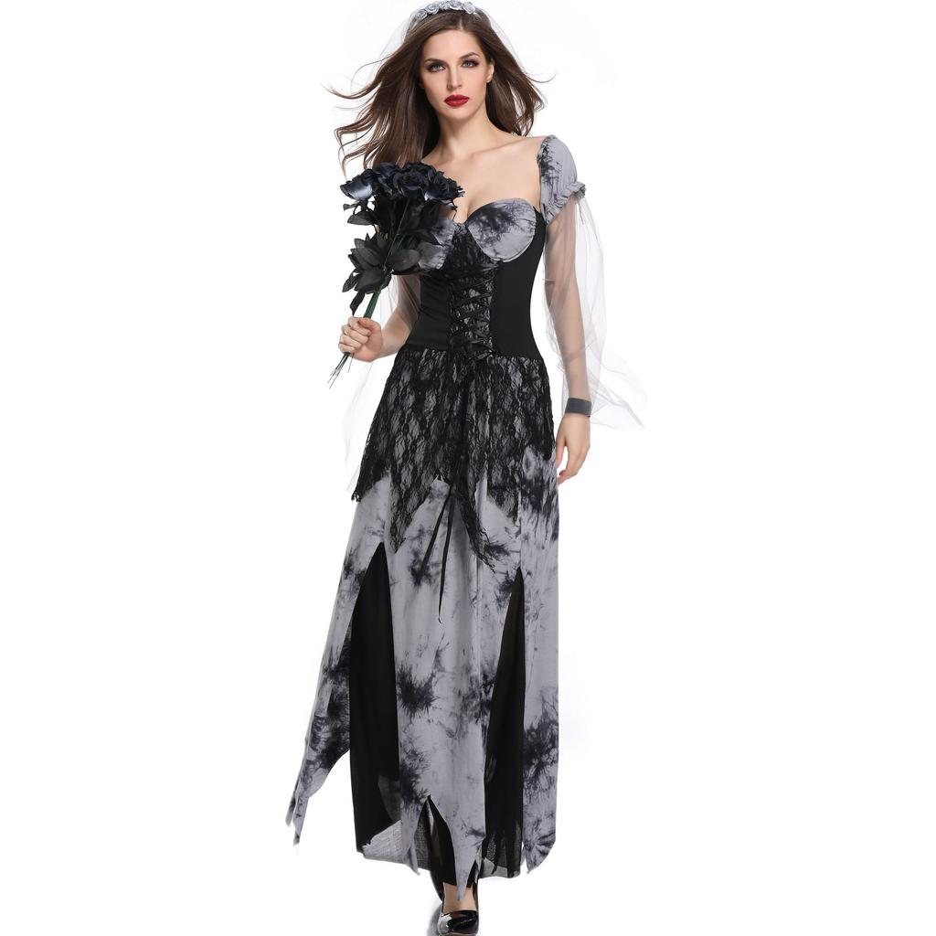 Halloween Costume, Play Female Vampire Bride, European and American Adults, Female Zombie Zombie Costume, Performance Costume
