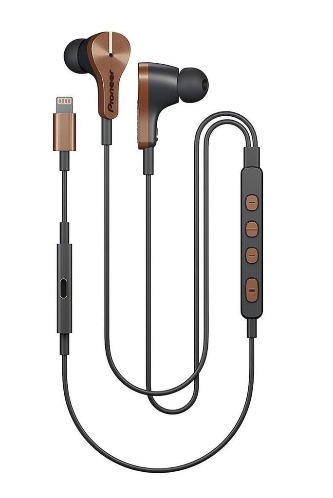Pioneer Rayz Plus Smart Noise-Canceling Headphones, In-Ear - iPhone Compatible - Lightning - Listen & Charge (Bronze)