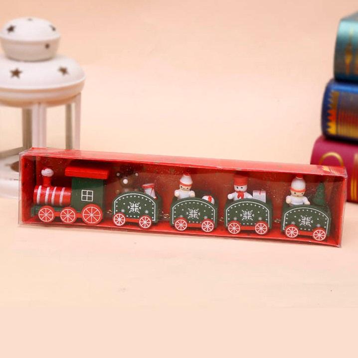 Christmas Decorations Cartoon Children's Christmas Gifts Train Wooden Window Desktop Home Car Decoration