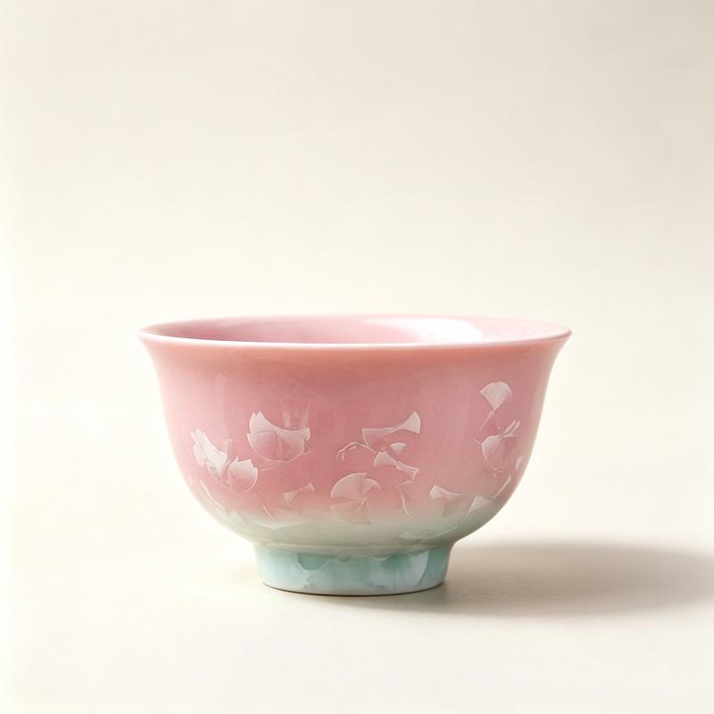 Exquisite Crystalline Glaze Ceramic Tea Cup Set - Gongfu Style for Elegant Tea Tasting