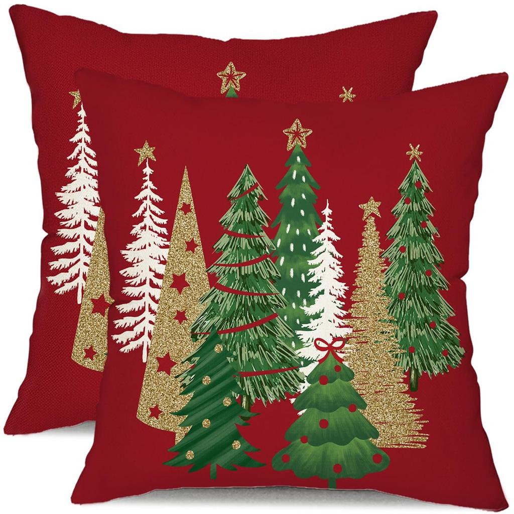 Christmas Tree Decoration Series Pillow Home Sofa Bedroom Seat Cushion Pillow Cover