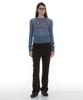 PARTIMENTO WOMEN Sheer Wide Rib Knit Crewneck_Dusty Blue