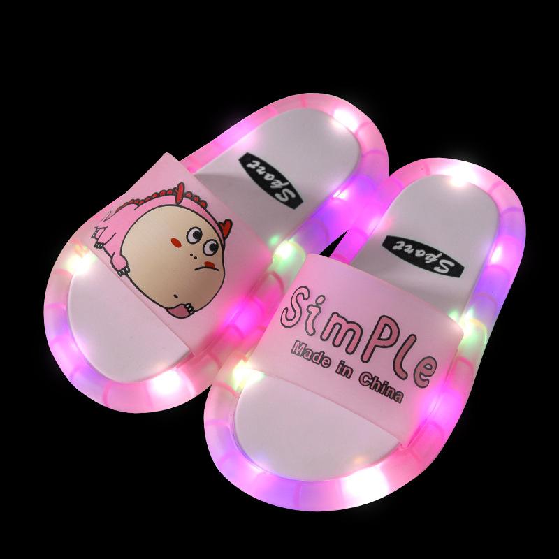 

Children‘s Boys Girls Slippers Cartoon Animals Shoes Lighted Fashion Cute Shoes Bathroom Kids Gifts Toddler Slippers Flat Heels 24-25 (Insole 15cm)