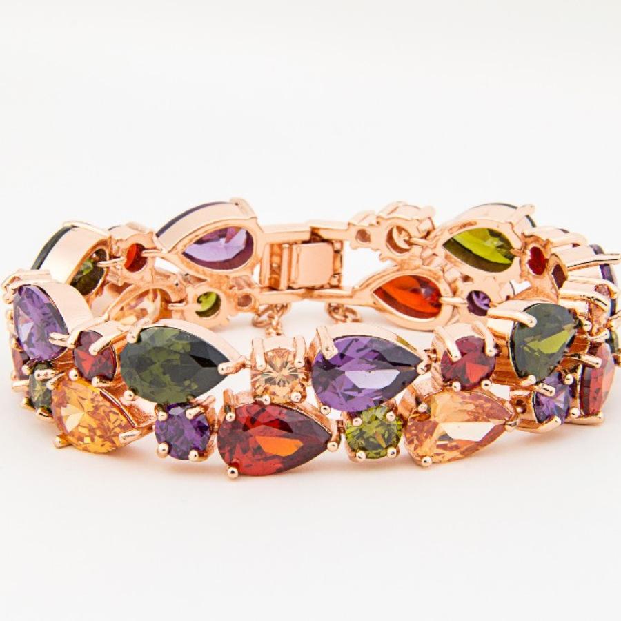 Fashion Colorful Zircon Bracelet Series for Women, Micro Paved Zircon Luxury Jewelry