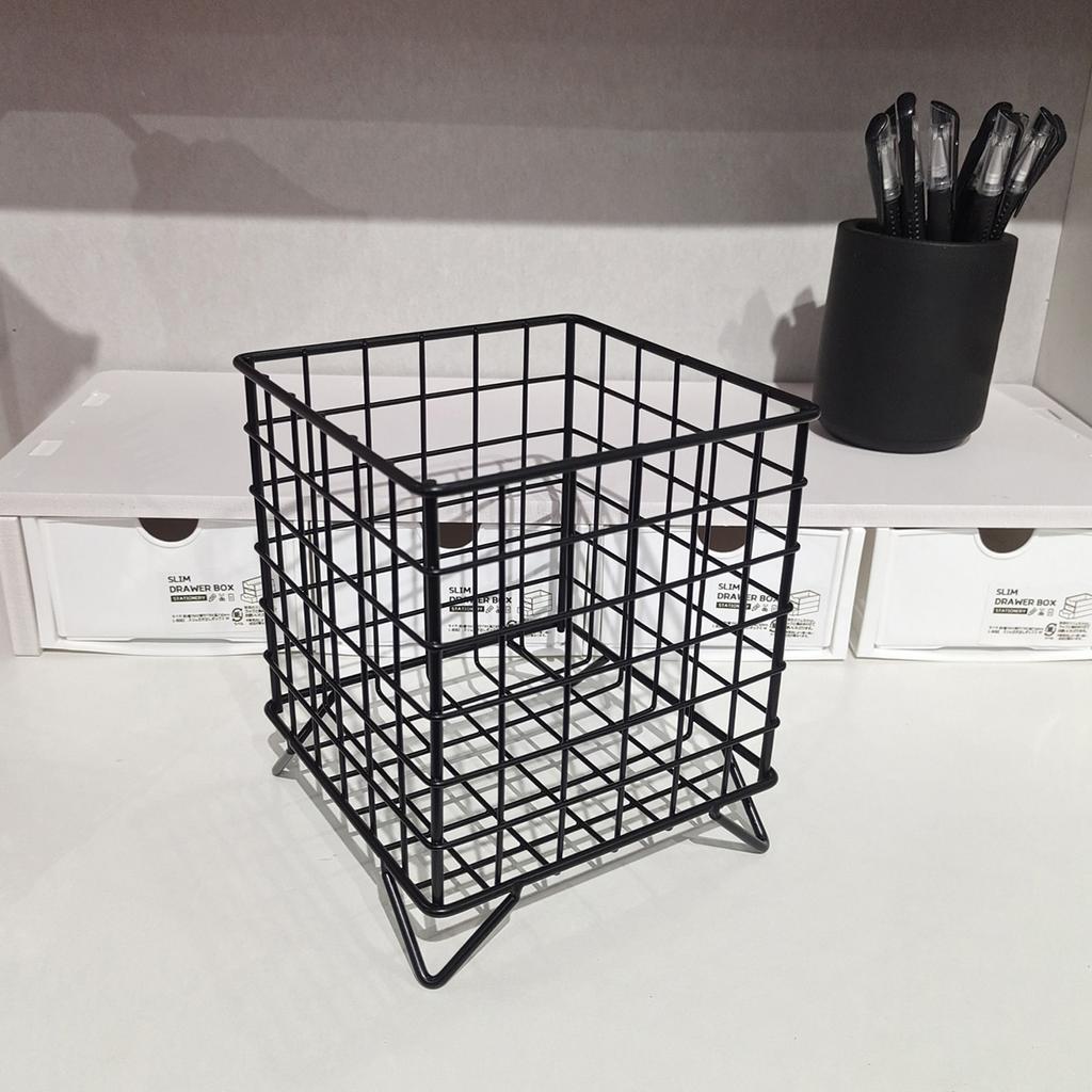 Ins Style Creative Iron Desktop Organizer Box Multi-purpose Storage Basket for Office Home Desk Accessories Stationery Supplies