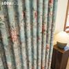 1PC LOZUJOJU French Idyllic Style Blackout Curtains Blue Bottom Peony Print Curtains Thick Curtains for Bedroom Living Room Window for Home Decor