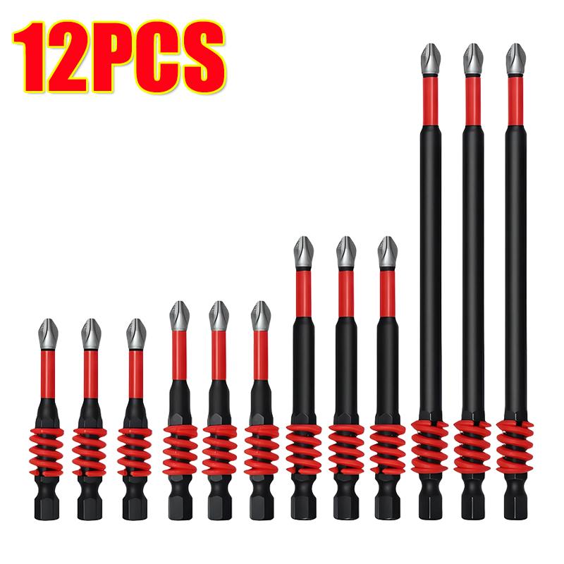 12/1 Stück Magnetischer Schraubendreherbit Sechskantschaft Elektrischer Federbohrerkopf Heimwerker Holzbearbeitung Reparatur Bohrer Bits Hardware Werkzeug Zubehör