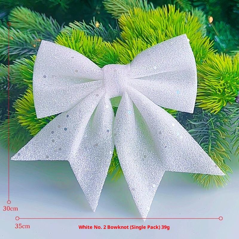 1/2PCS Large Red Gold Sparkling Bow Glitter Christmas Ribbon Bowknot Xmas Tree Hanging Ornaments New Year Home Decoration